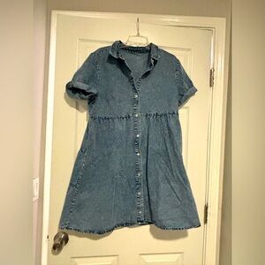 Denim Short Sleeve Dress